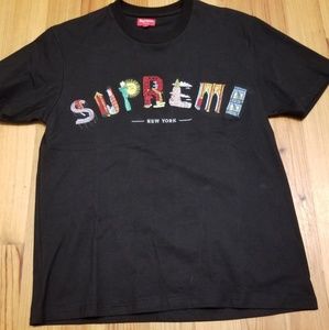 Supreme Cities Embroidered T-Shirt Black SS19
